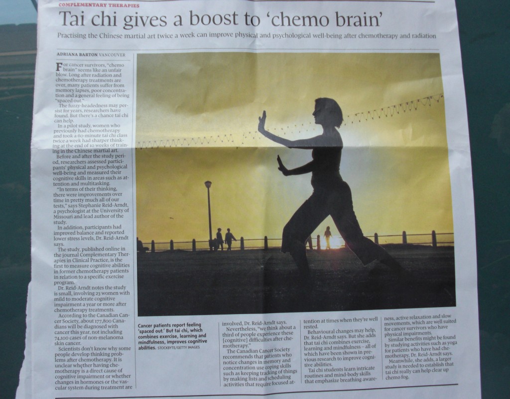 Study Taichi boosts function for those with 'chemo brain’