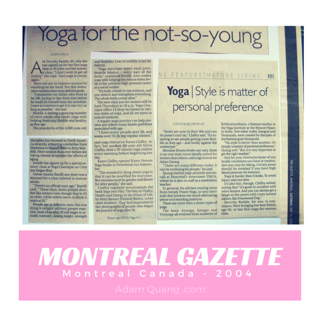 Adam Quang-yoga for the not-so-young-Gazette Montreal by Suzan kelly 2004
