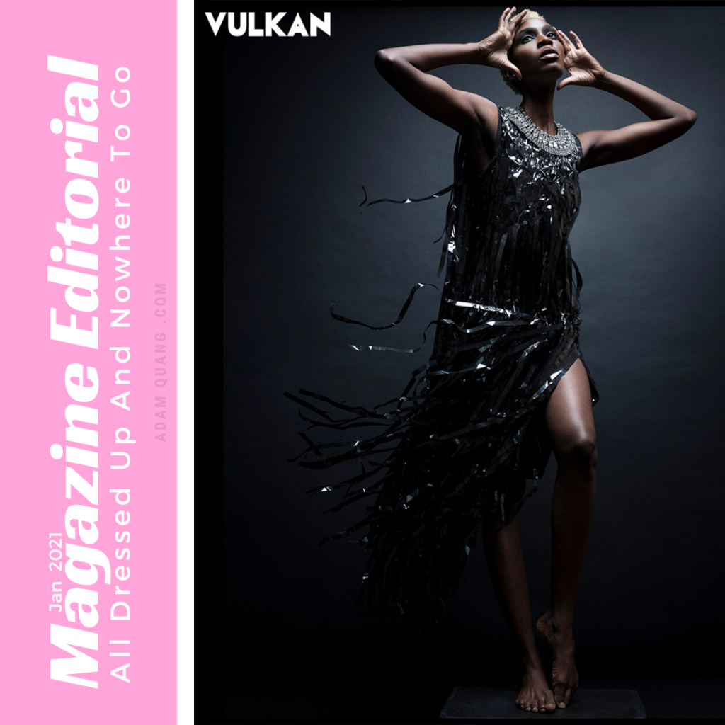 #VHSdress in Vulkan magazine editorial- All Dressed Up And Nowhere To Go - Jan 2021